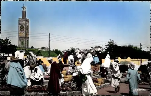 Ak Tanger Marokko, Marchands de poteries au Grand Socco