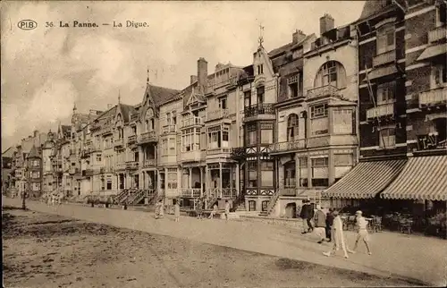 Ak La Panne Westflandern, La Digue, Strandpromenade