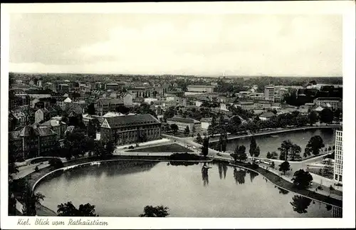 Ak Hansestadt Kiel, Panorama, Blick vom Rathausturm