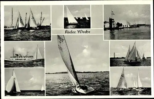 Ak Hansestadt Kiel, Kieler Woche, Dampfer, Segelboote