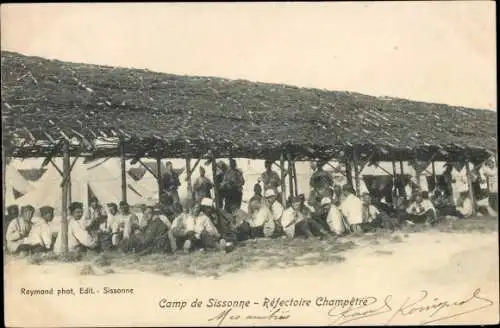 Ak Sissonne Aisne, Camp de Sissonne, Refectoire Champetre