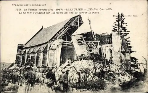 Ak Beaulieu Correze, L'eglise dynamitee, le clocher saffaissa