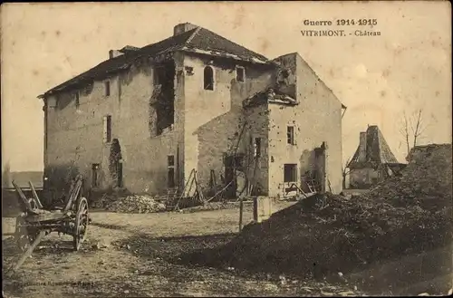 Ak Vitrimont Meurthe et Moselle, Guerre 1914-1915, Chateau, Trümmer