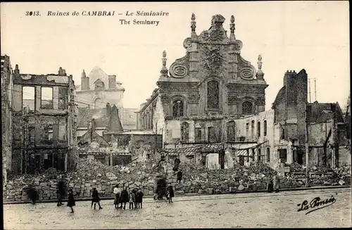 Ak Cambrai Nord, Ruines, Le seminaire, Trümmer