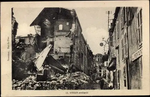 Ak Verdun Meuse, Bombarde