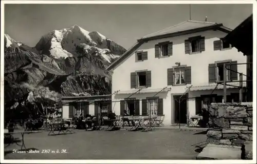 Ak Aeschi bei Spiez Kanton Bern, Niesen-Bahn, Gaststätte
