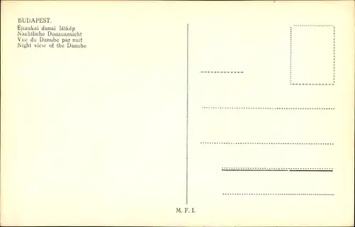 Ak Budapest Ungarn, Donauansicht bei Nacht, Brücken, See