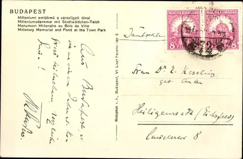 Ak Budapest Ungarn, Partie vom Stadtwäldchen, Varosligeti reszlet
