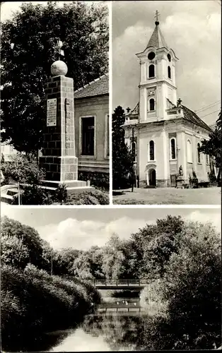 Ak Zalaszentgrót Ungarn, Kirche, Denkmal, Park, Brücke