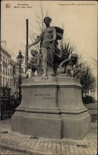 Ak Bruxelles Brüssel, L´Ange de la Paix, par Grandmoulin,  Statue