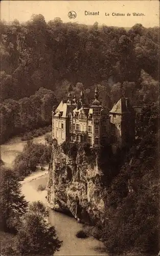 Ak Dinant Wallonien Namur, Le Chateau de Walzin, Schloss, Felsen