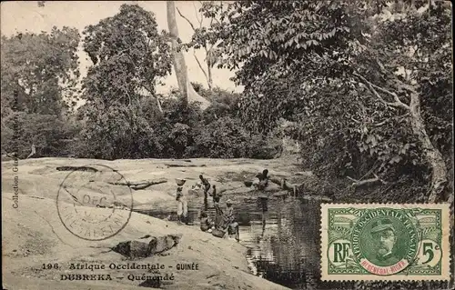 Ak Dubréka in Guinea, Quenende, Fluss, Einheimische