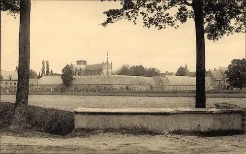 Ak Westerloo Westerlo Flandern Antwerpen, Abdij van Tongerloo, Zuid-Westkant, Ansicht über Fluß