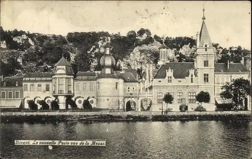 Ak Dinant Wallonien Namur,, La nouvelle Poste vue de la Meuse, Flußansicht