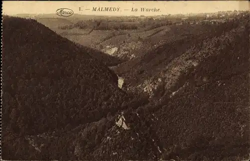 Ak Malmédy Wallonien Lüttich, La Warche, Tal, Luftaufnahme