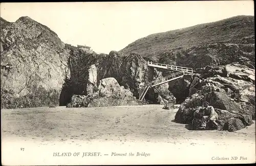 Ak Island of Jersey Kanalinseln, Plemont the Bridges, Brücke in Felsen