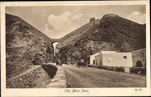 Ak Jemen, The Main Pass, Passstraße, Brücke über die Schlucht