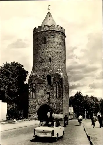 Ak Prenzlau in der Uckermark, Blindower Tor, Auto, Straßenszene