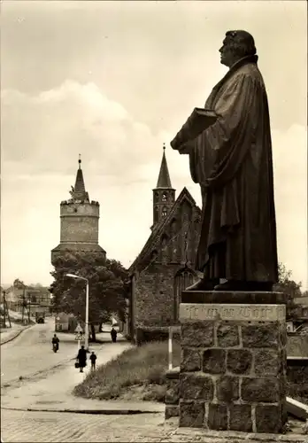 Ak Prenzlau in der Uckermark, Mitteltorturm, Lutherdenkmal