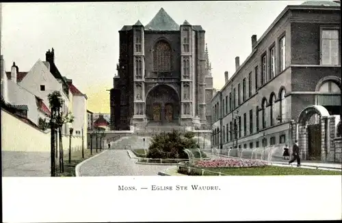 Ak Mons Wallonien Hennegau, Eglise Ste. Waudru