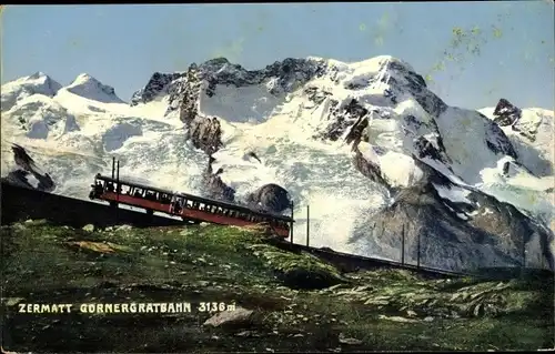 Ak Zermatt Kanton Wallis, Gornergratsbahn