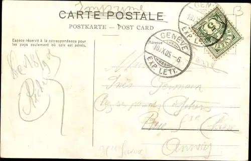 Ak Genève Genf Stadt, Rue du Mont Blanc, Tramway, Hotel Suisse