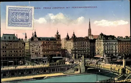 Ak Wien 1 Innere Stadt, Franz Josefskai mit Ferdinandsbrücke