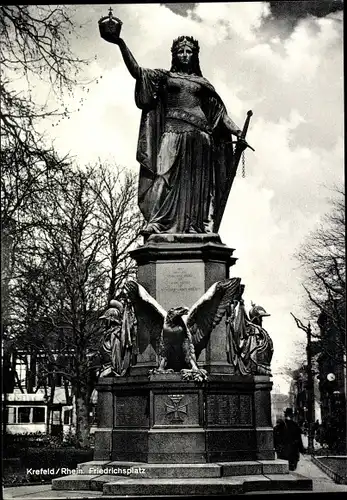 Ak Krefeld am Niederrhein, Friedrichplatz, Denkmal