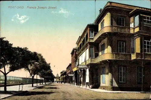 Ak Port Said Ägypten, Blick in d. Francis Joseph Street