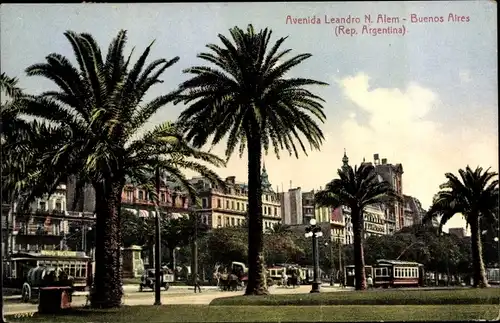 Ak Buenos Aires Argentinien, Avenida Leandro N. Alem