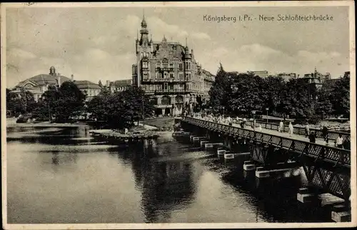Ak Kaliningrad Königsberg Ostpreußen, neue Schloßteichbrücke