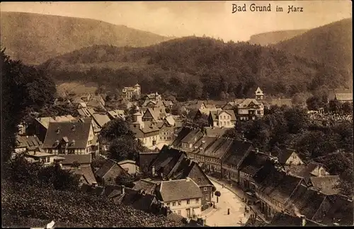 Ak Bad Grund im Harz, Panorama