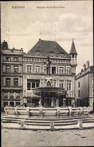 Ak Aachen in Nordrhein Westfalen, Kaiser-Karl-Brunnen