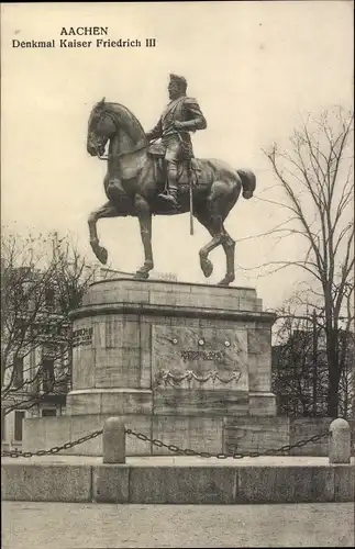 Ak Aachen in Nordrhein Westfalen, Denkmal Kaiser Friedrich III.