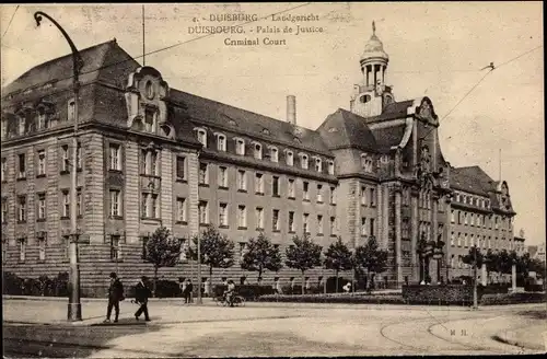 Ak Duisburg, Blick auf das Landgericht, Palais de Justice, Criminal Court