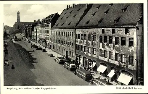 Ak Augsburg in Schwaben, Fuggerhäuser, Maximilianstraße