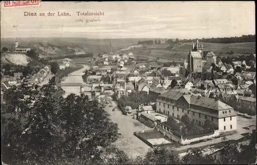 Ak Diez an der Lahn, Totalansicht