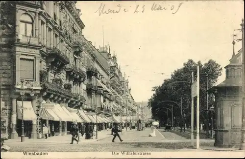 Ak Wiesbaden in Hessen, Wilhelmstraße, Geschäfte