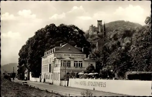 Ak Stolzenfels Koblenz in Rheinland Pfalz, Blick auf Crons Hotel Stolzenfels