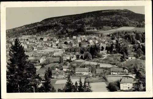 Ak Jonsdorf in Sachsen, Zittauer Gebirge, Blick von der Sprungschanze