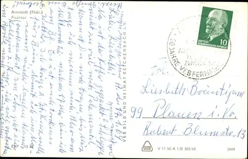 Ak Arnstadt in Thüringen, Fischtor