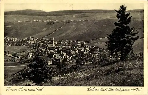 Ak Oberwiesenthal im Erzgebirge, Gesamtansicht