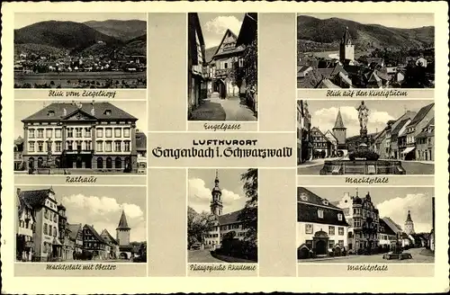 Ak Gengenbach im Schwarzwald, Rathaus, Engelgasse, Marktplatz, Obertor, Pädagogische Akademie