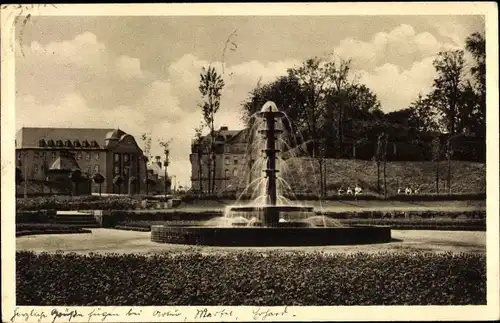 Ak Glauchau in Sachsen, Brunnen im Oswald Seyfert Park