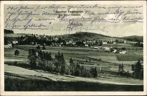 Ak Vogelsgrün Auerbach im Vogtland, Panorama, Gasthof Vogelsgrün