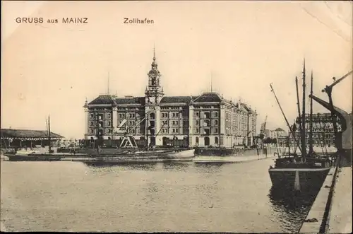Ak Mainz am Rhein, Zollhafen