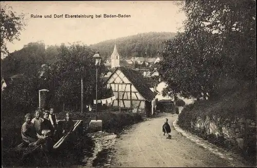 Ak Ebersteinburg Baden Baden am Schwarzwald, Ruine und Dorf