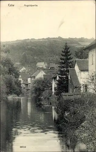 Ak Calw im Nordschwarzwald, Nagoldpartie