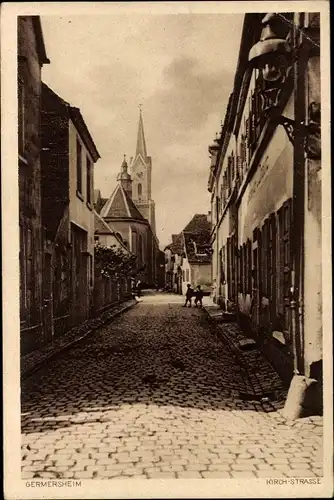 Ak Germersheim in der Rheinebene Rheinland Pfalz, Blick auf die Kirchstrasse