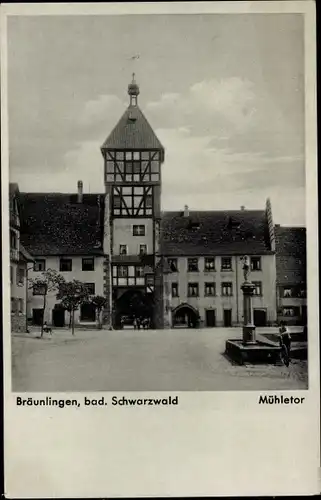 Ak Bräunlingen im badischen Schwarzwald, Mühletor